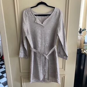 ISDA & CO linen/metallic tunic shift dress (L)